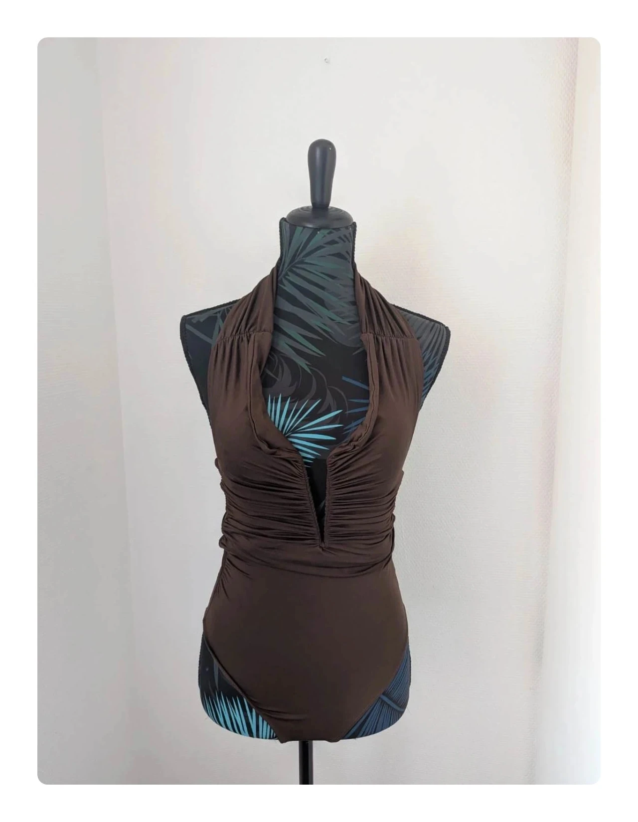 Body Marron Froncé Col Halterneck Zara - Taille S - Neuf avec étiquette